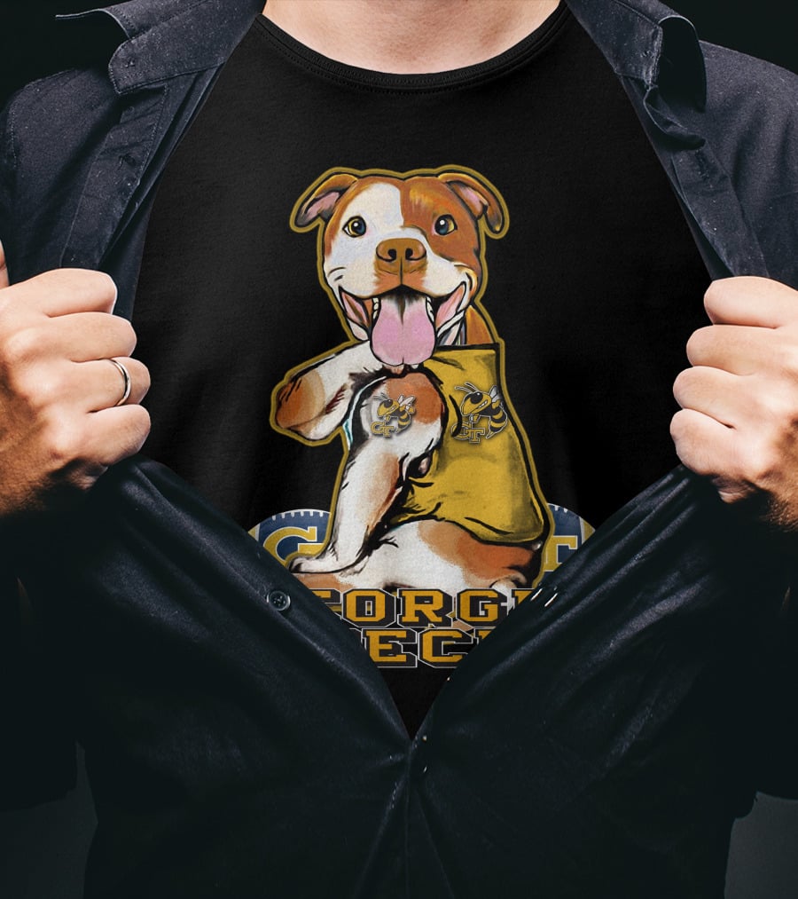 Georgia Tech Yellow Jackets Pitbull With Jacket T-Shirt