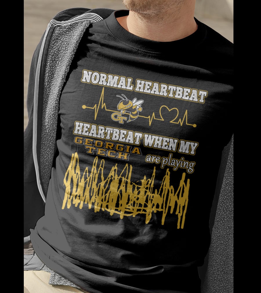 Normal Heartbeat Heartbeat When My Georgia Tech Are Playing T-Shirt