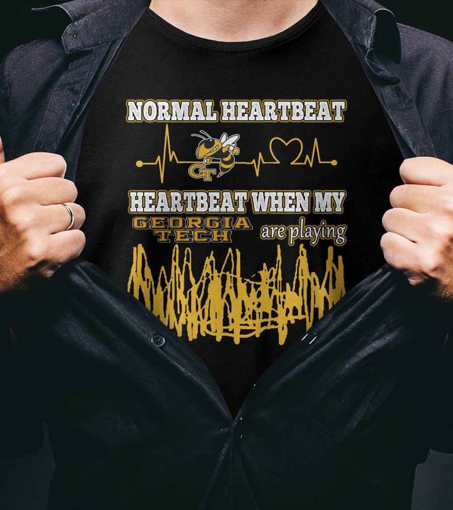 Normal Heartbeat Heartbeat When My Georgia Tech Are Playing T-Shirt