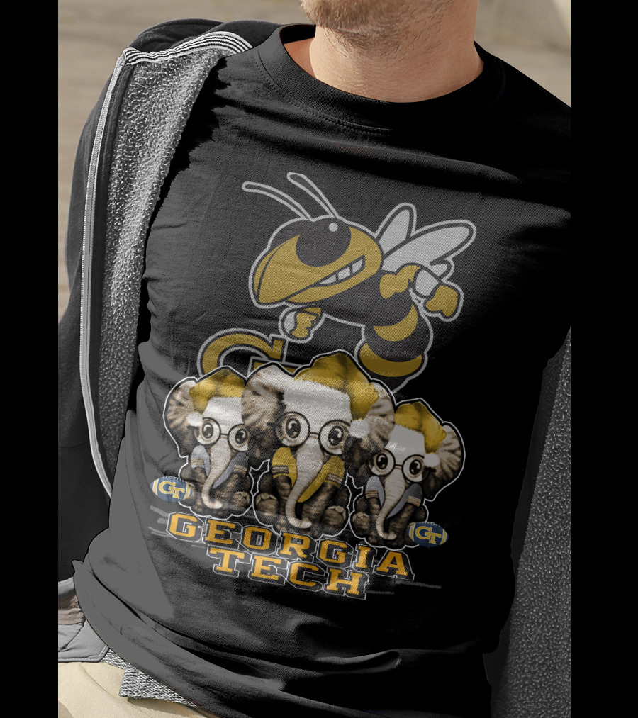 Elephan Christmas Georgia Tech Yellow Jackets T-Shirt