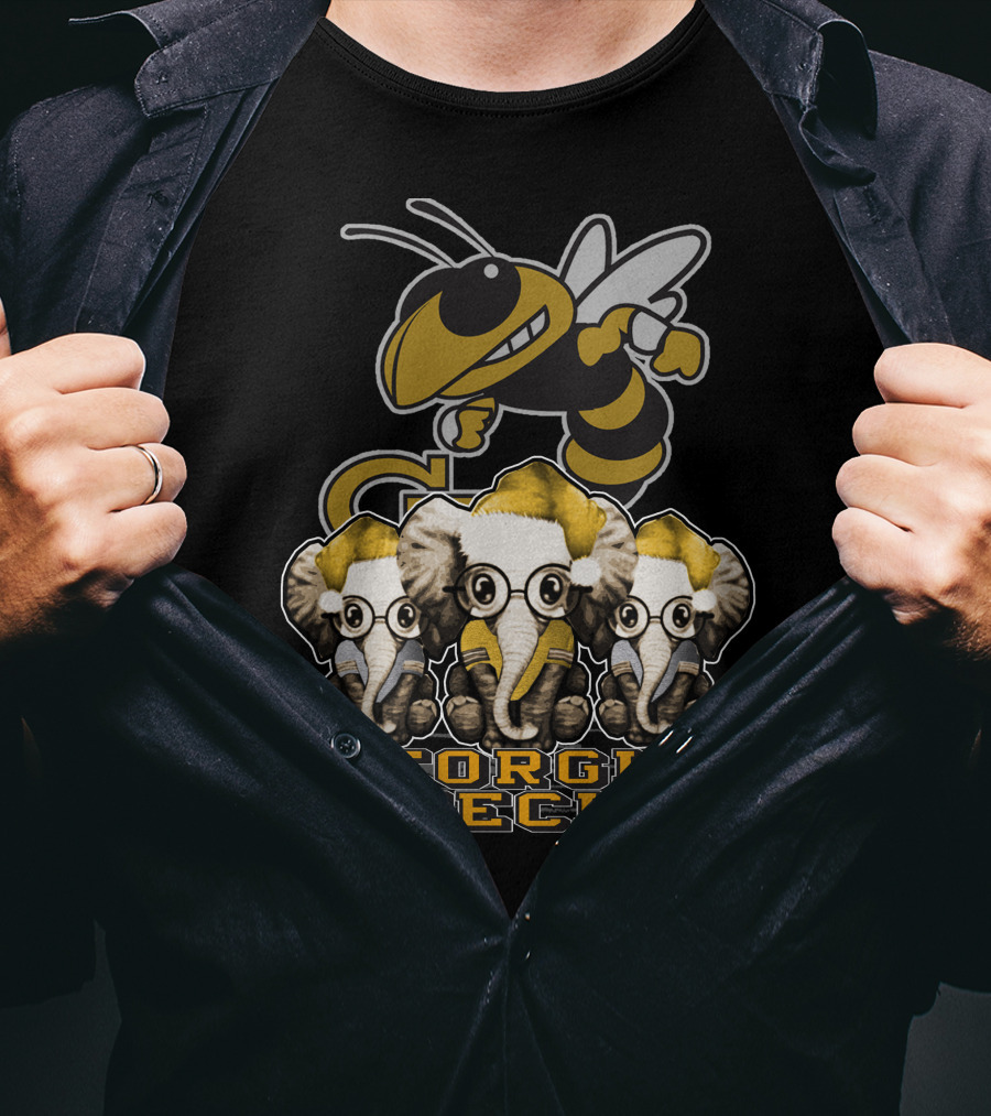 Elephan Christmas Georgia Tech Yellow Jackets T-Shirt