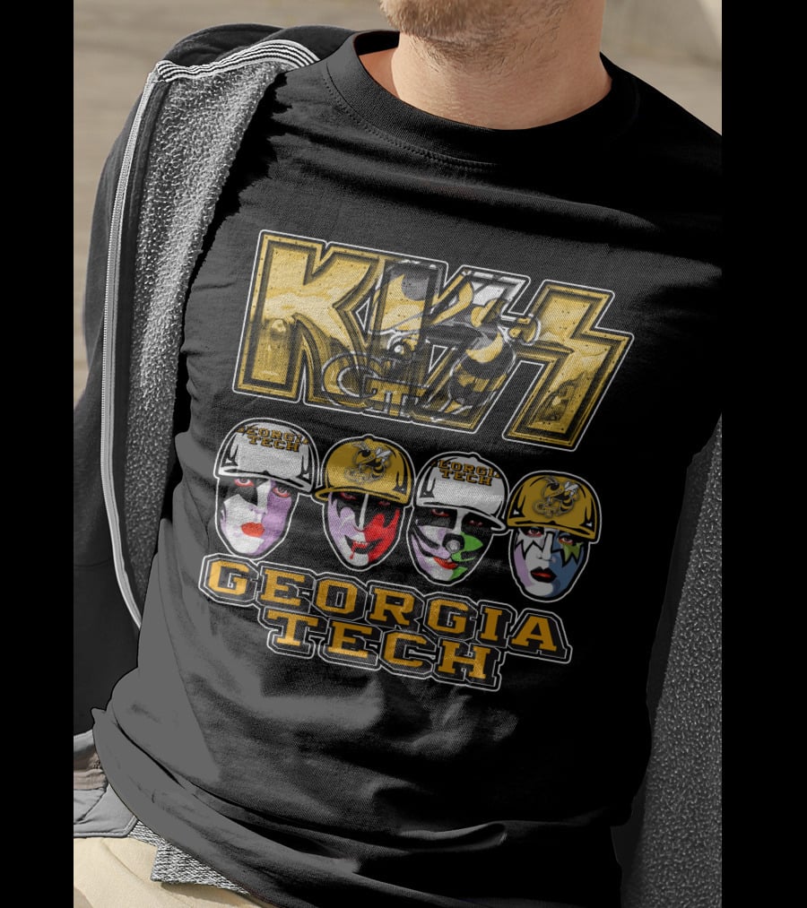 Kiss Georgia Tech Yellow Jackets Faces T-Shirt