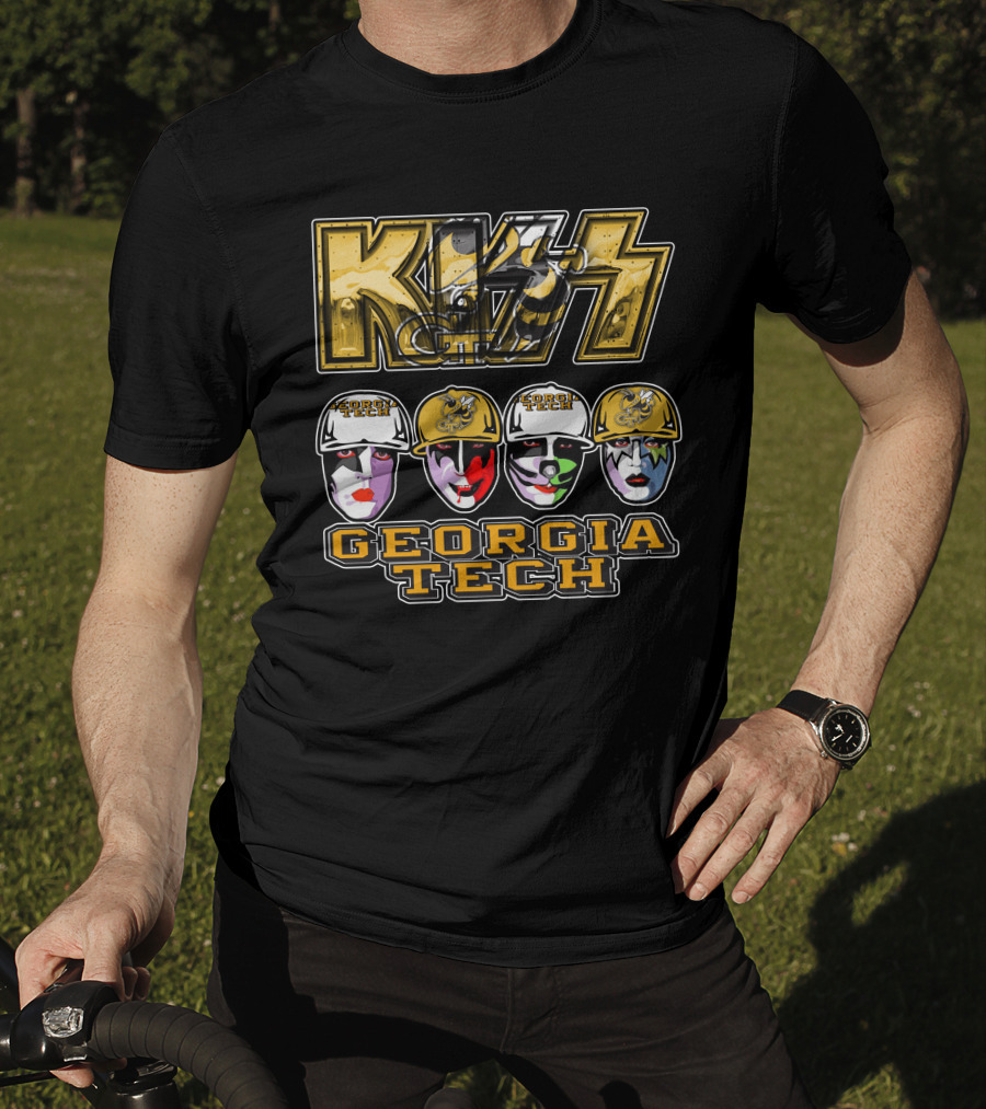 Kiss Georgia Tech Yellow Jackets Faces T-Shirt