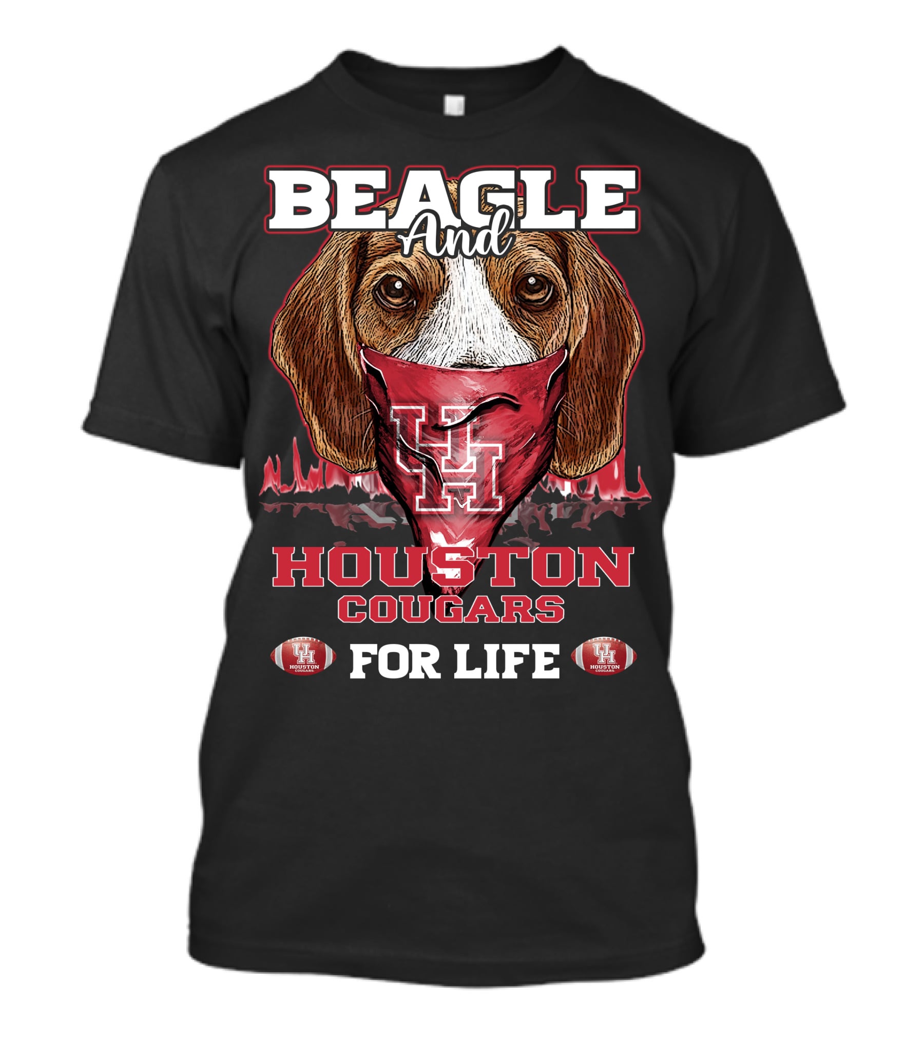 Beagle And Houston Cougars For Life T-Shirt