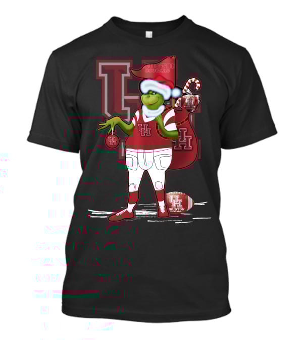 Grinchxmas Houston Cougars UH Football Santa Sack T-Shirt