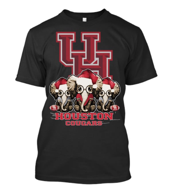 Houston Cougars Christmas Elephants T-Shirt