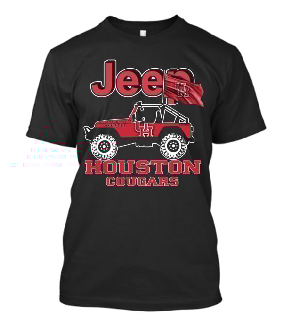 Jeep Houston Cougars UH Flag Logo Jeep Wrangler T-Shirt