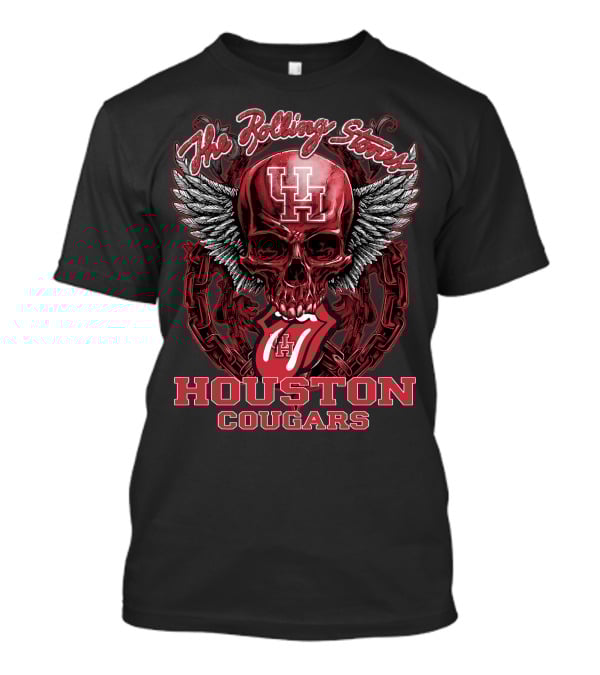 The Rolling Stones Houston Cougars Skull With Wings And Tongue T-Shirt