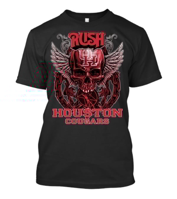 Rush Houston Cougars UH Skull Wings Chains T-Shirt