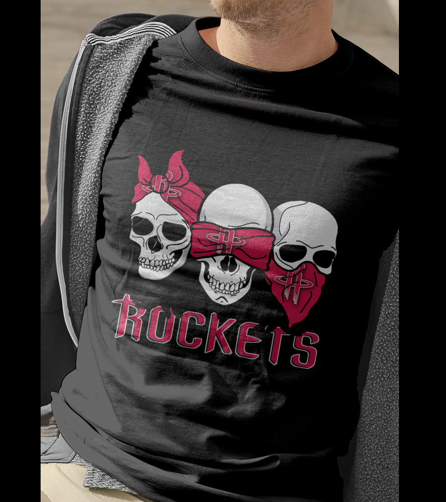 Houston Rockets Skull Trio With Bandanas T-Shirt