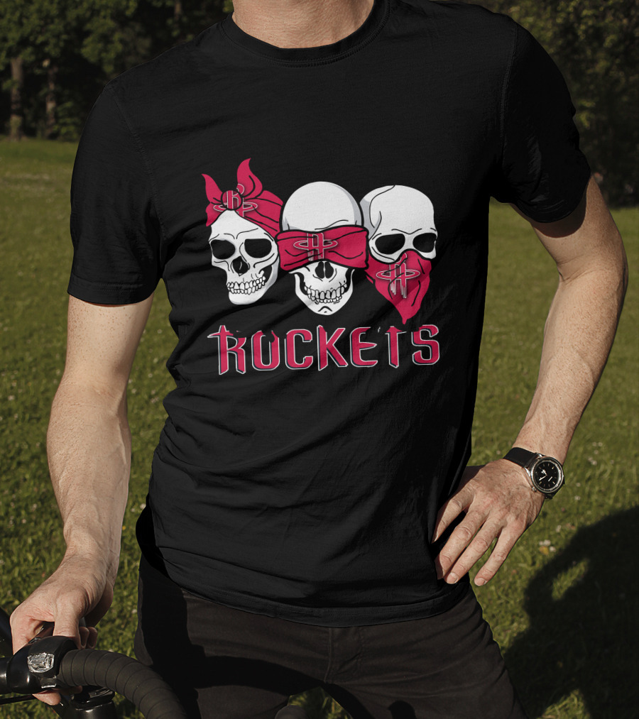 Houston Rockets Skull Trio With Bandanas T-Shirt