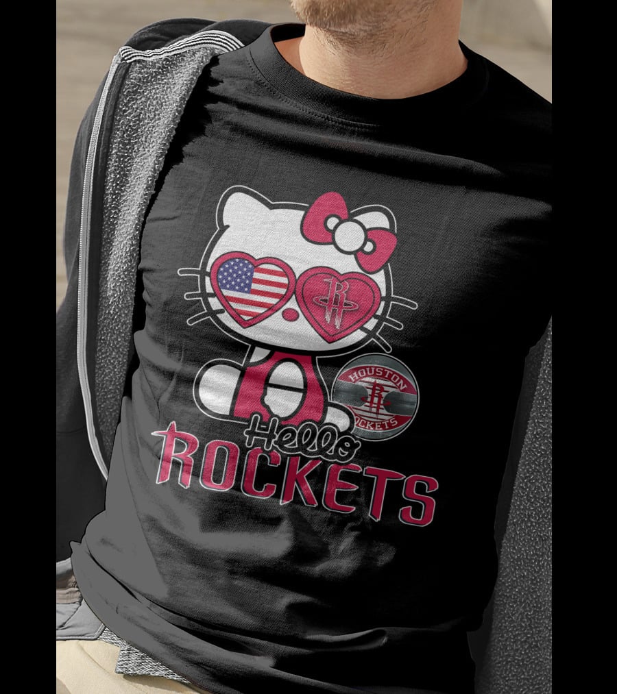 Hello Kitty Houston Rockets American Heart Eyes T-Shirt