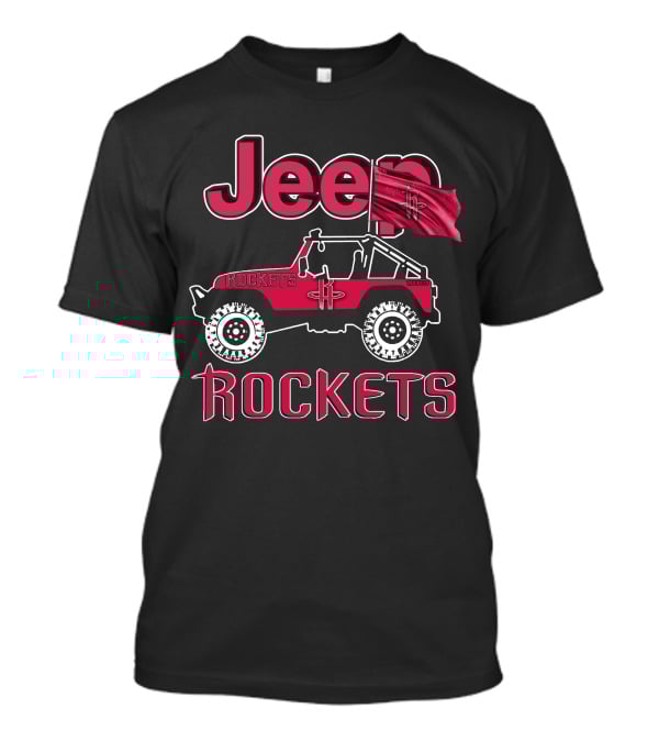 Jeep Houston Rockets Flag And Off-Road Vehicle T-Shirt