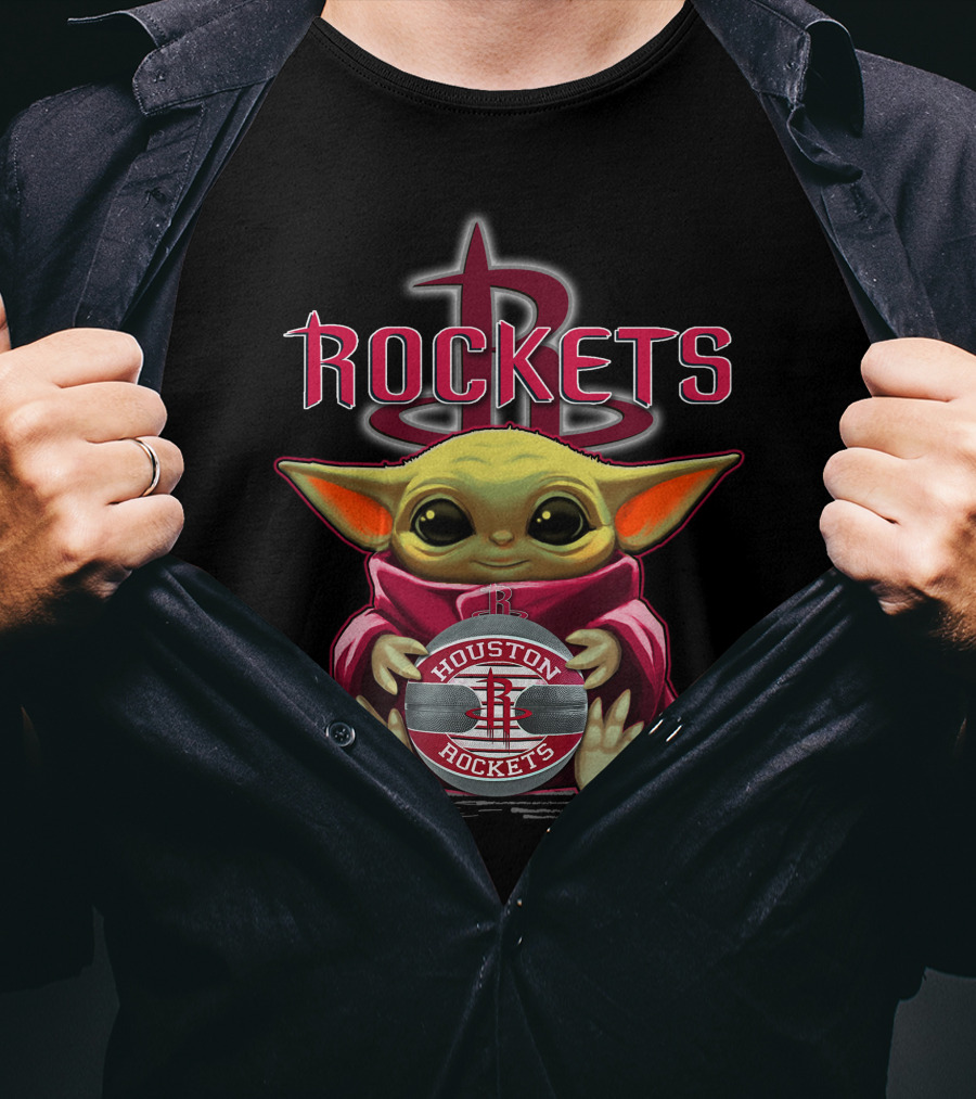 Houston Rockets Baby Yoda Basketball T-Shirt