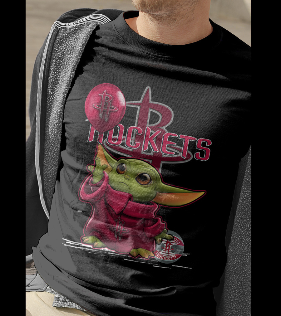 Yoda Houston Rockets Balloon T-Shirt