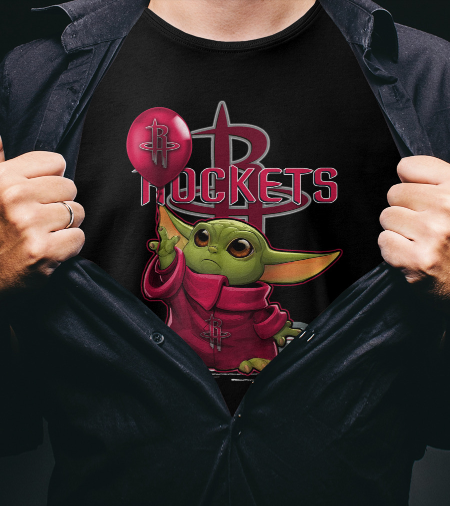 Yoda Houston Rockets Balloon T-Shirt