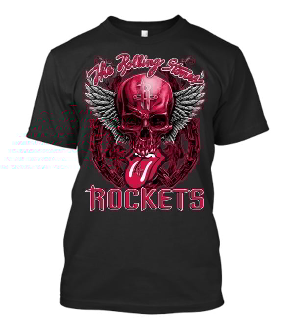 The Rolling Stones Houston Rockets Skull Wings Tongue T-Shirt