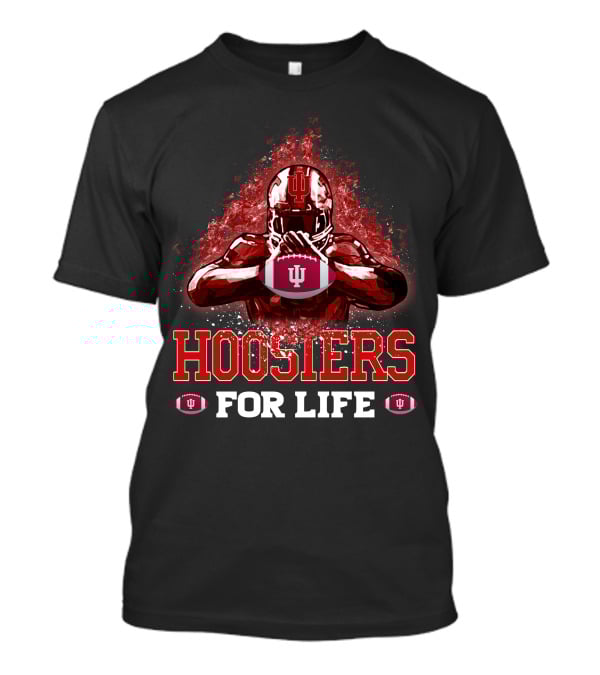Hoosiers For Life Indiana Hoosiers Football Player With IU T-Shirt