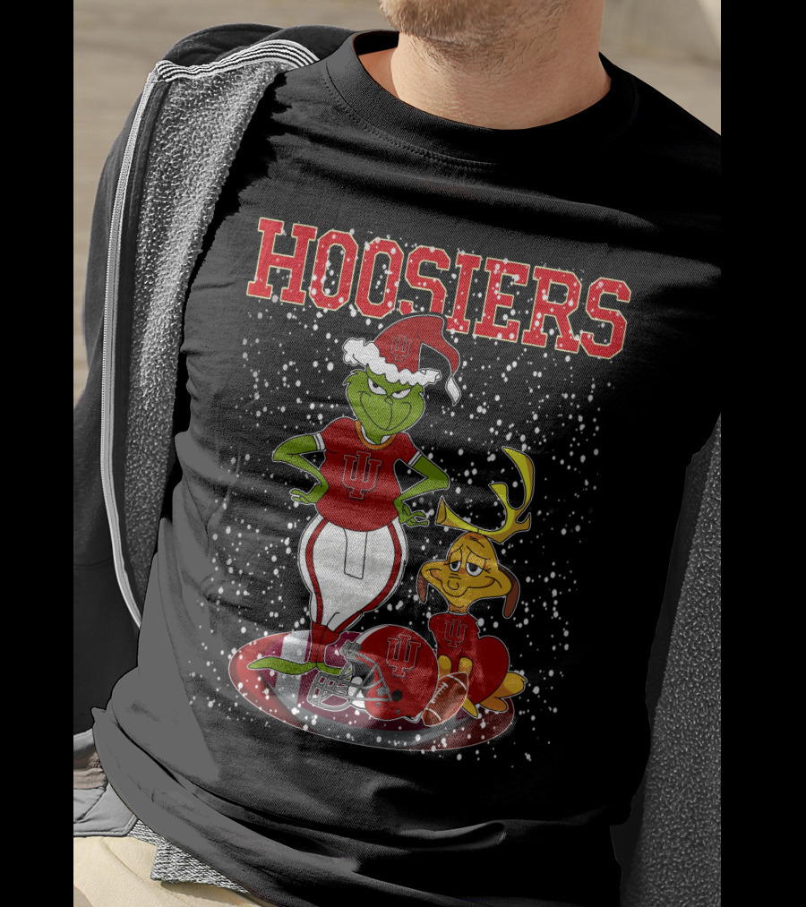 Hoosiers Grinchxmas Indiana Football Holiday Max Snowflakes T-Shirt