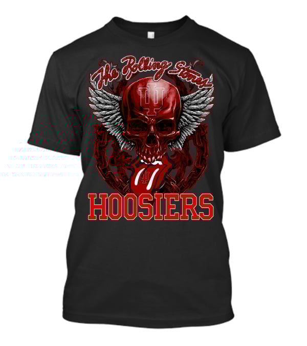 The Rolling Stones Indiana Hoosiers Skull Logo With Wings And Tongue T-Shirt