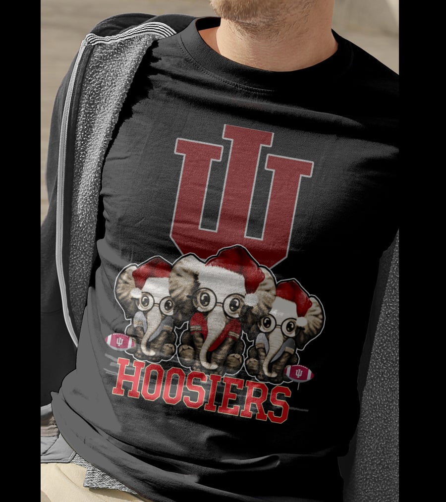 Indiana Hoosiers Santa Elephants Christmas T-Shirt