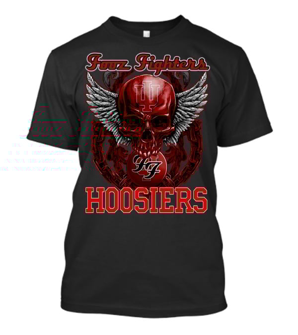 Foo Fighters Indiana Hoosiers Skull Wings IU T-Shirt