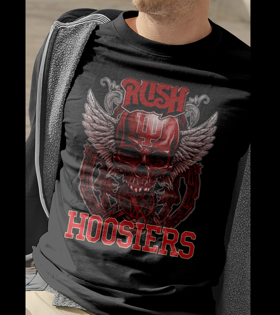 Rush Indiana Hoosiers Skull Wings T-Shirt