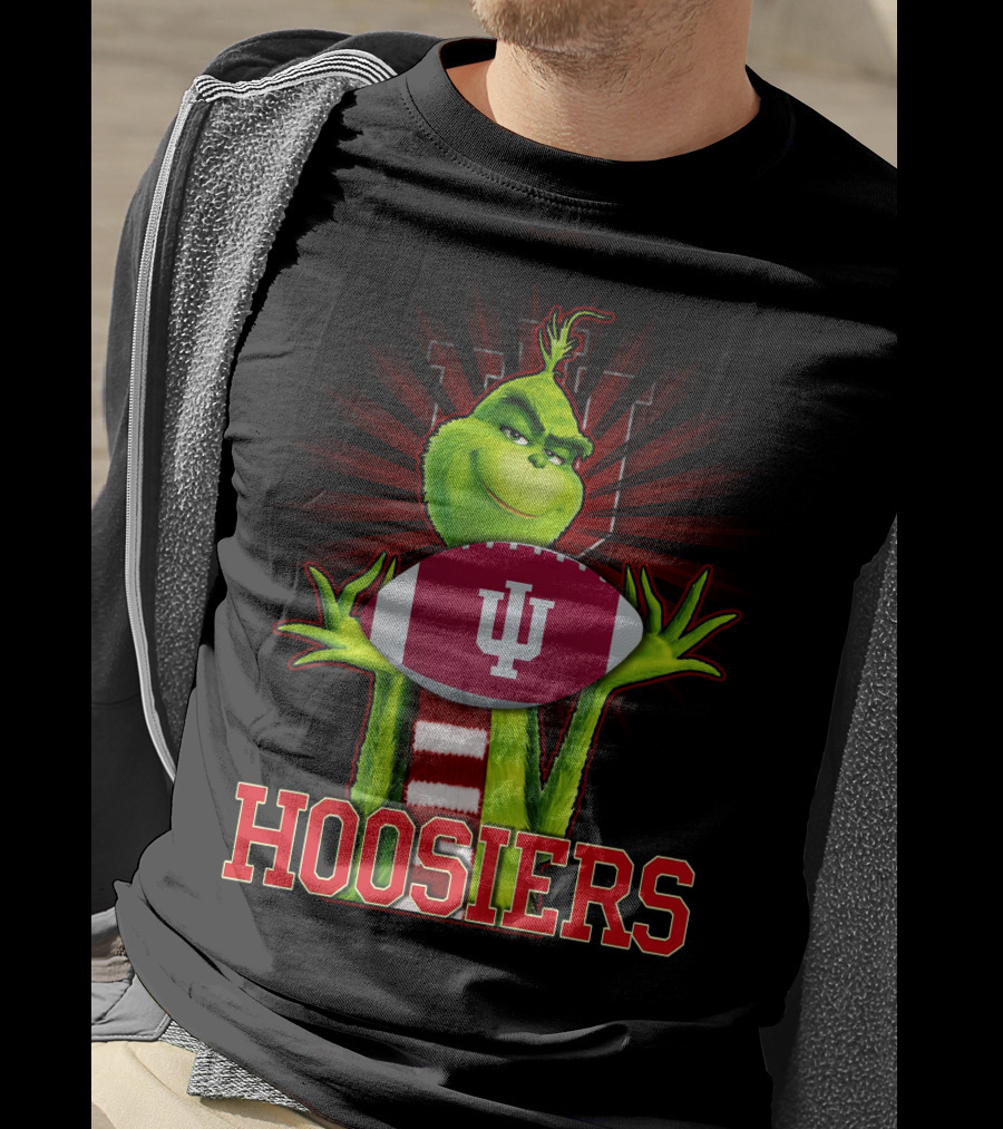 Grinch Holding Indiana Hoosiers Football T-Shirt