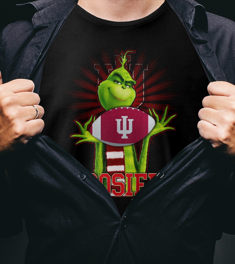Grinch Holding Indiana Hoosiers Football T-Shirt