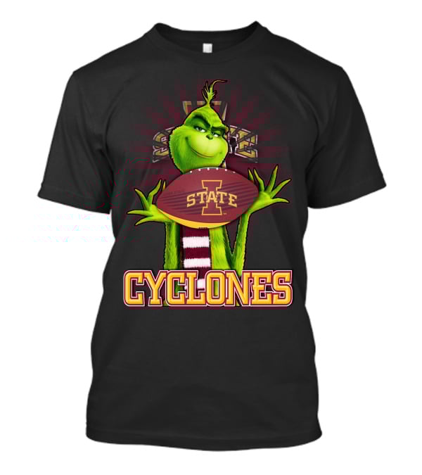 Grinch Holding Iowa State Cyclones Football T-Shirt