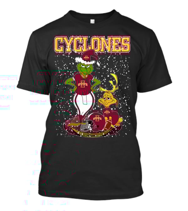 Grinchxmas Iowa State Cyclones Holiday Football T-Shirt