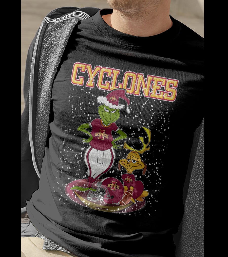 Grinchxmas Iowa State Cyclones Holiday Football T-Shirt