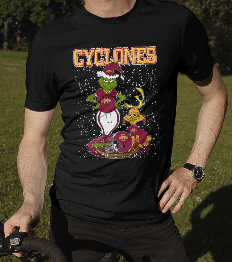 Grinchxmas Iowa State Cyclones Holiday Football T-Shirt