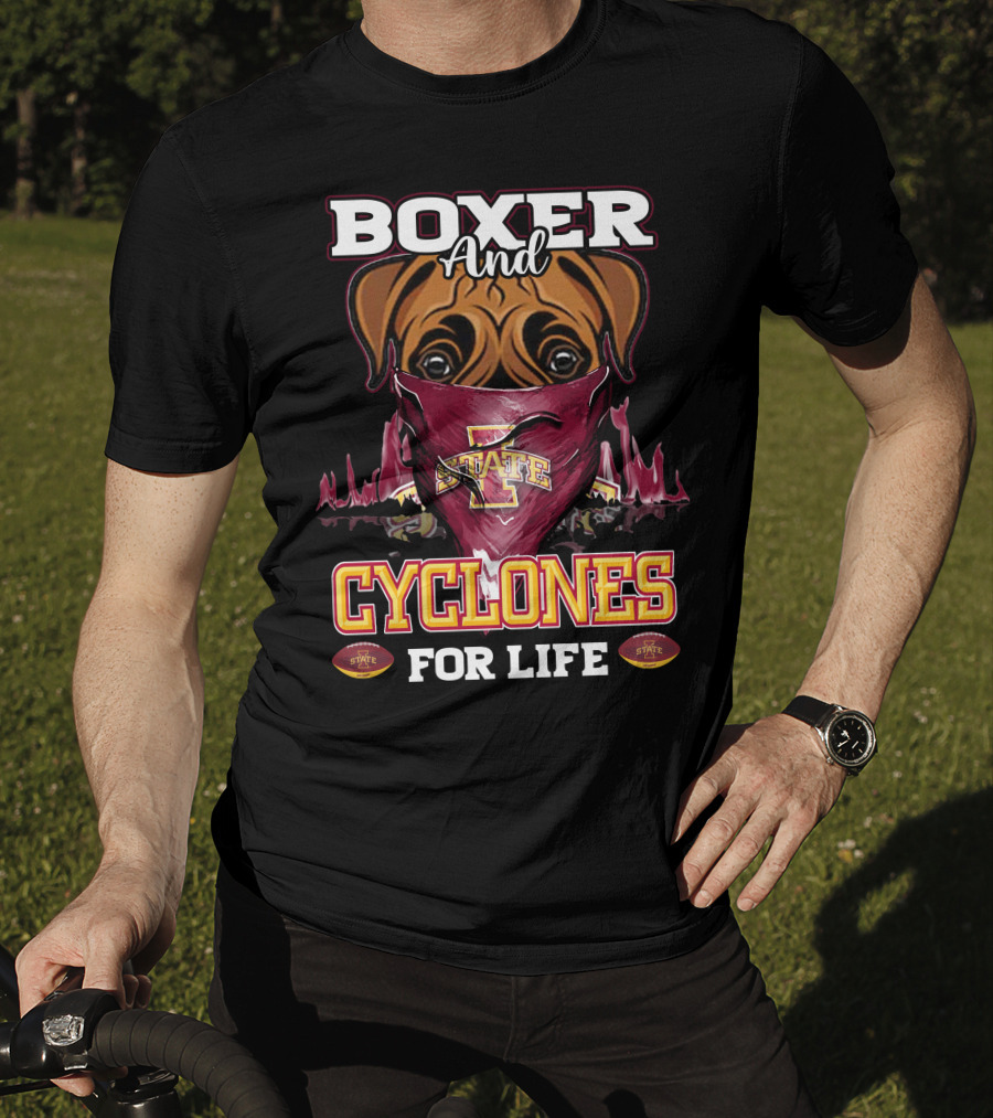 Boxer And Cyclones For Life Iowa State T-Shirt