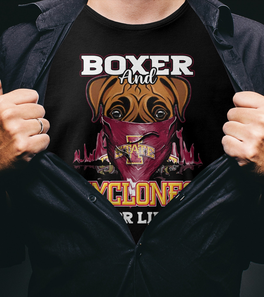 Boxer And Cyclones For Life Iowa State T-Shirt