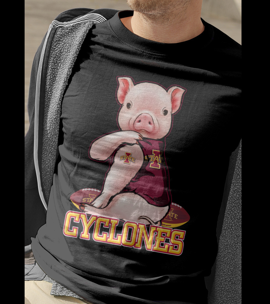 Iowa State Cyclones Pig With Football T-Shirt