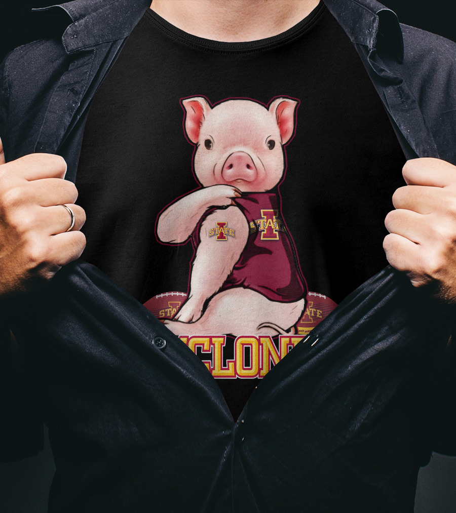 Iowa State Cyclones Pig With Football T-Shirt