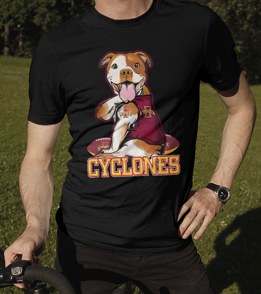Iowa State Cyclones Pitbull With Football And Tattoos T-Shirt