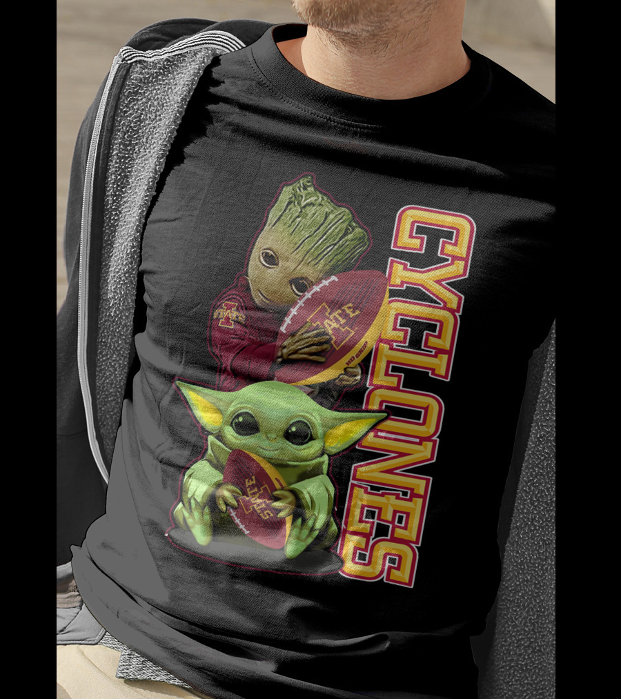 Cyclones Grzd Iowa State Football Groot Yoda Combo T-Shirt
