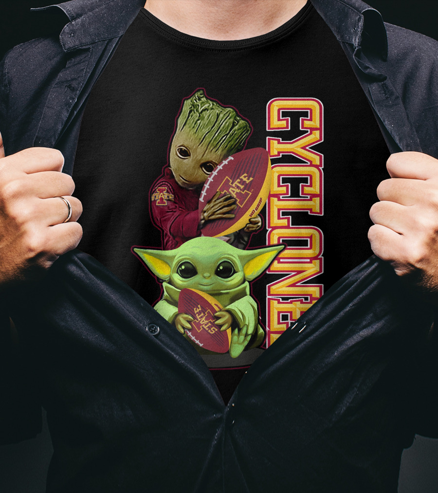 Cyclones Grzd Iowa State Football Groot Yoda Combo T-Shirt