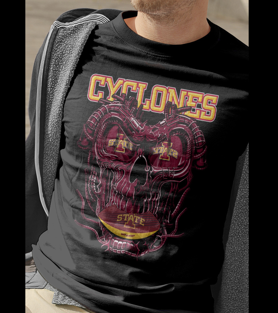 Cyclones Dragonskull Iowa State X Cyclones Football Helmet Skulls T-Shirt