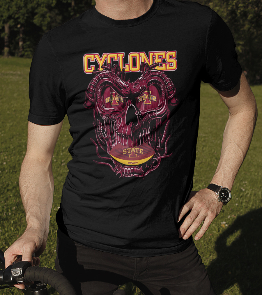 Cyclones Dragonskull Iowa State X Cyclones Football Helmet Skulls T-Shirt