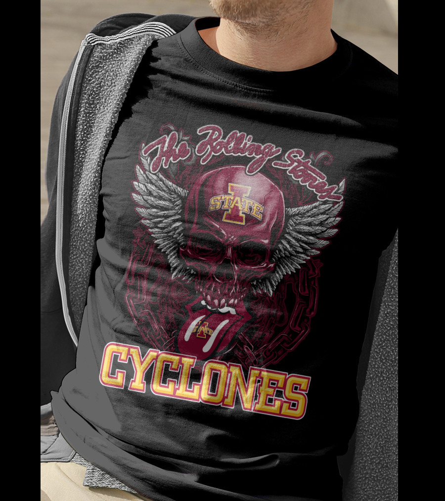 The Rolling Stones Iowa State Cyclones Skull Winged Tongue T-Shirt