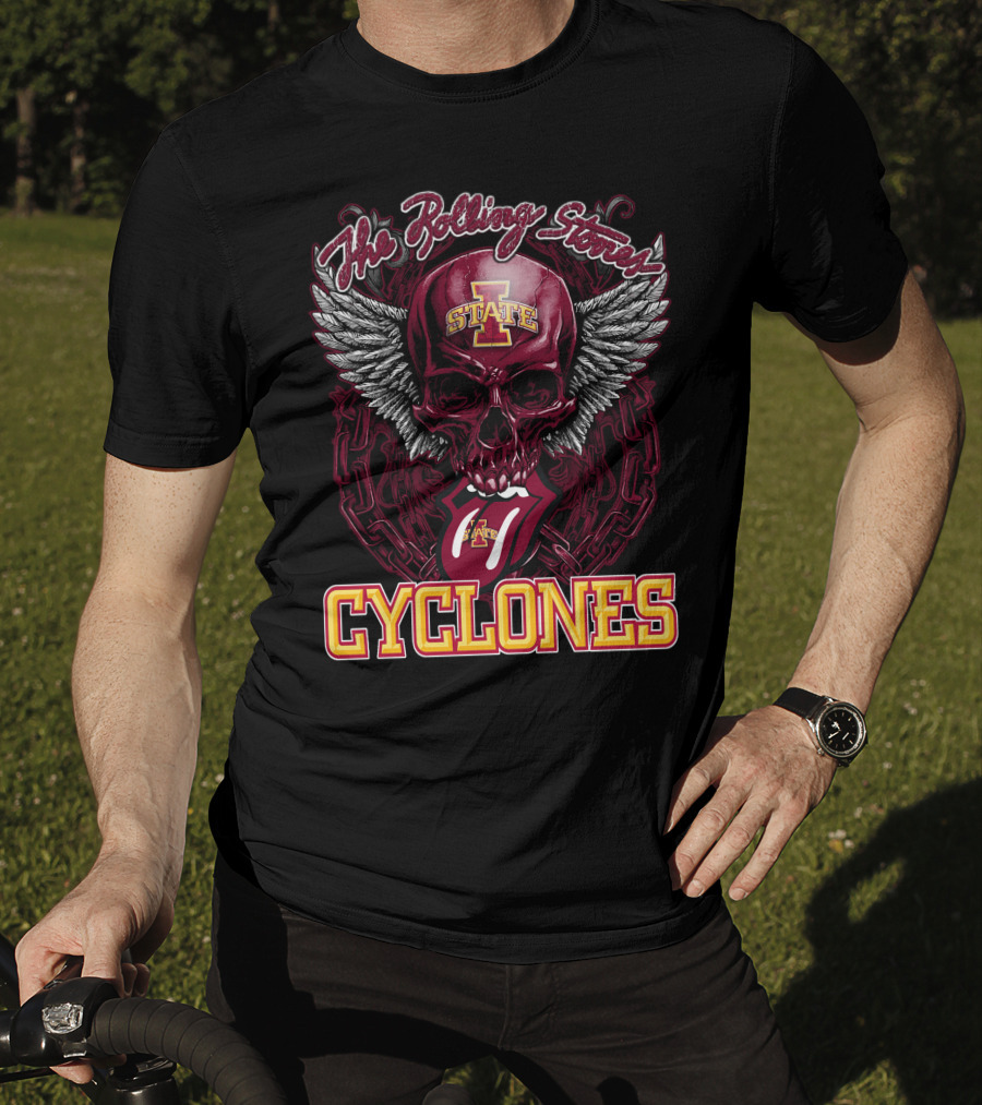 The Rolling Stones Iowa State Cyclones Skull Winged Tongue T-Shirt