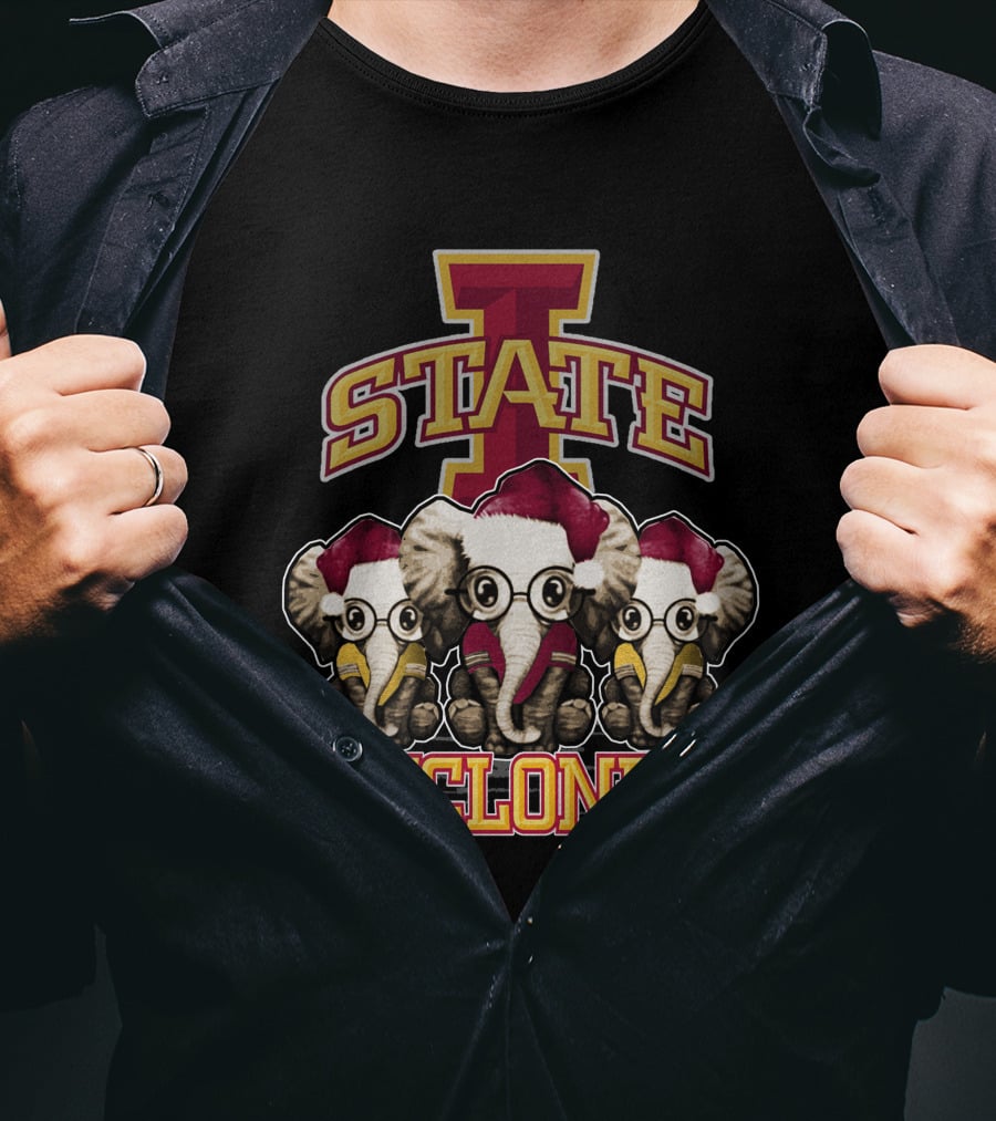 Iowa State Cyclones Elephants Christmas Fan T-Shirt