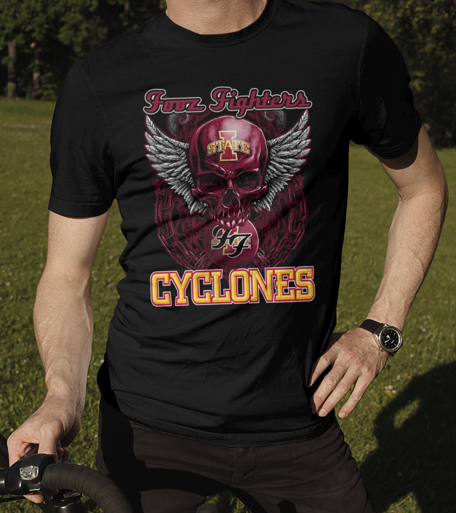 Iowa State Foo Fighters Cyclones Winged Skull T-Shirt