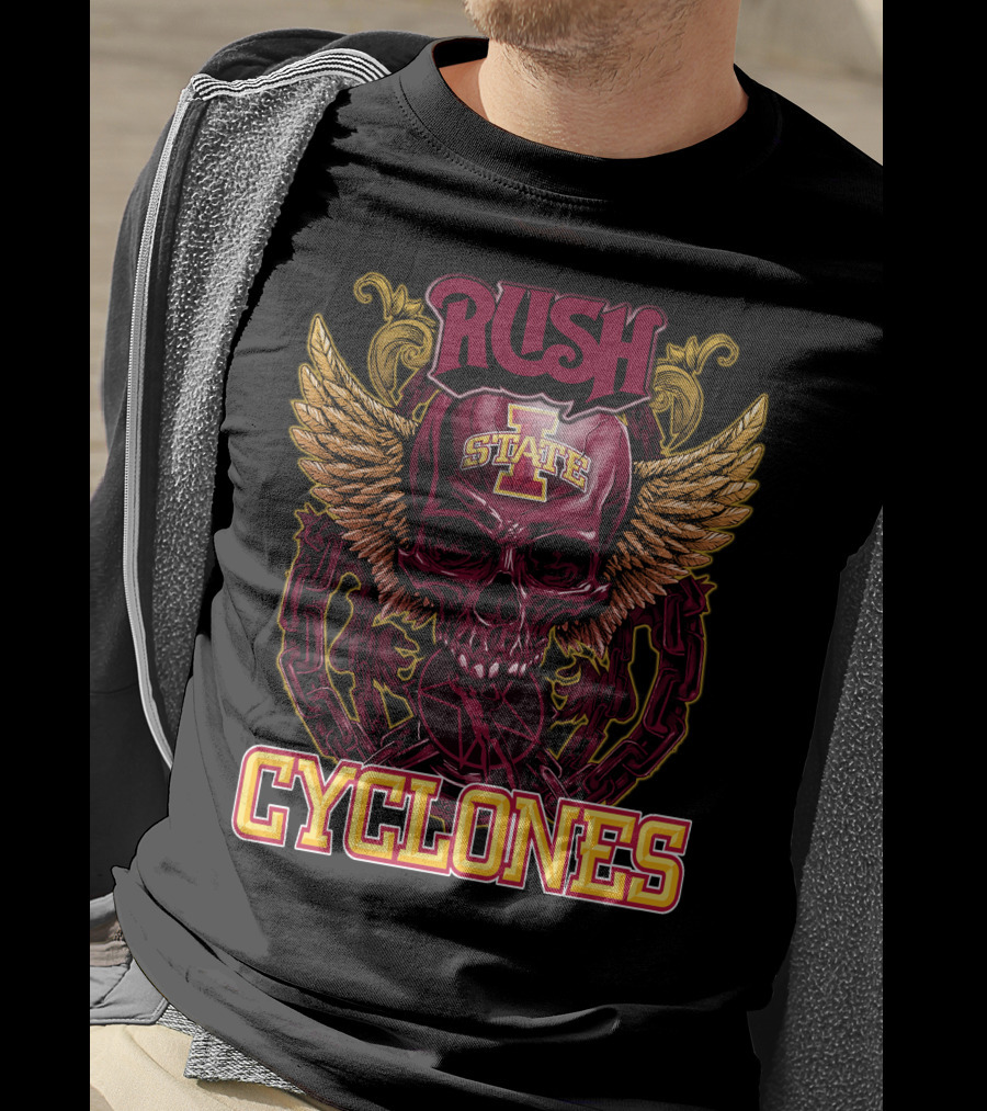 Rush Iowa State Cyclones Skull Wings T-Shirt