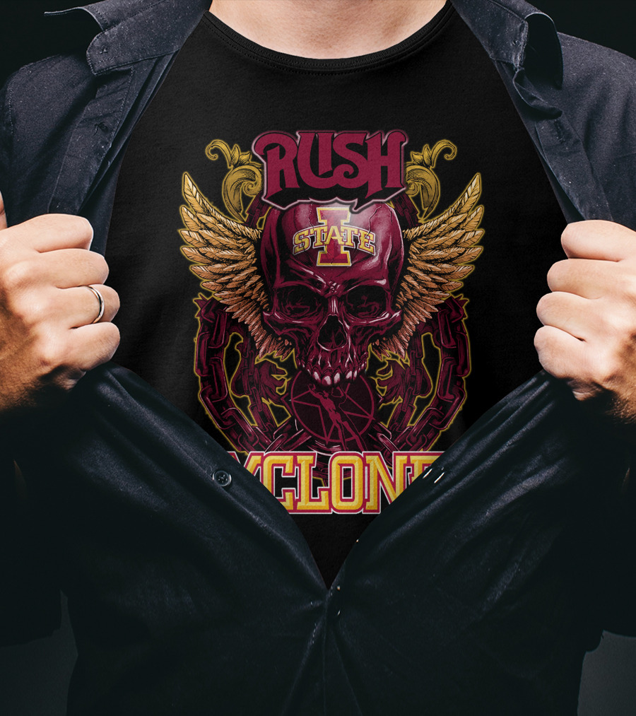 Rush Iowa State Cyclones Skull Wings T-Shirt