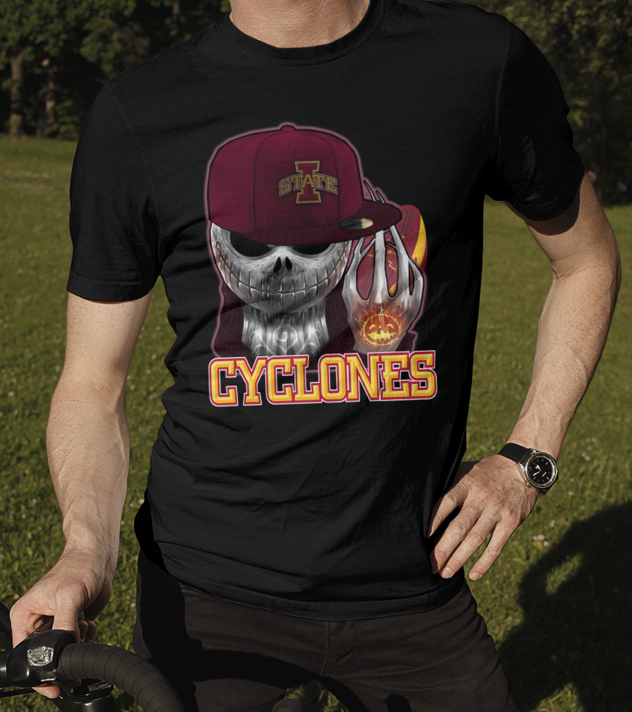 Jackskull Cyclones Iowa State Football Halloween Skull T-Shirt
