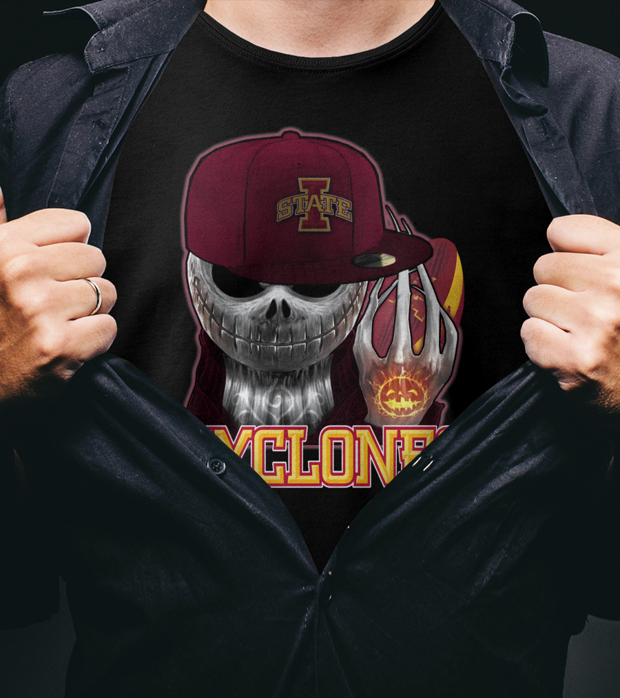 Jackskull Cyclones Iowa State Football Halloween Skull T-Shirt